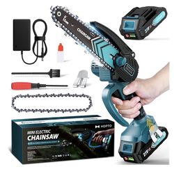 Chainsaw 6-Inch 1 Pack 2000mAh Battery Hand Mini Chain Saw Birthday Christmas Gifts for Men Portable Cordless for Wood Cutting Tree Trimming Projects 