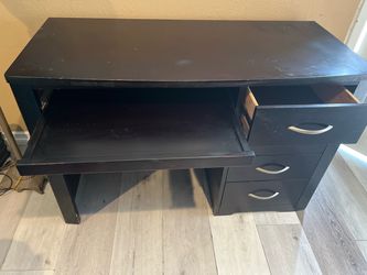 Modern Black Computer Desk with 3 Drawers