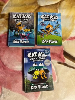 Dav Pilkey Cat Kid Comic Club Hardcover Book Set - 3 Books