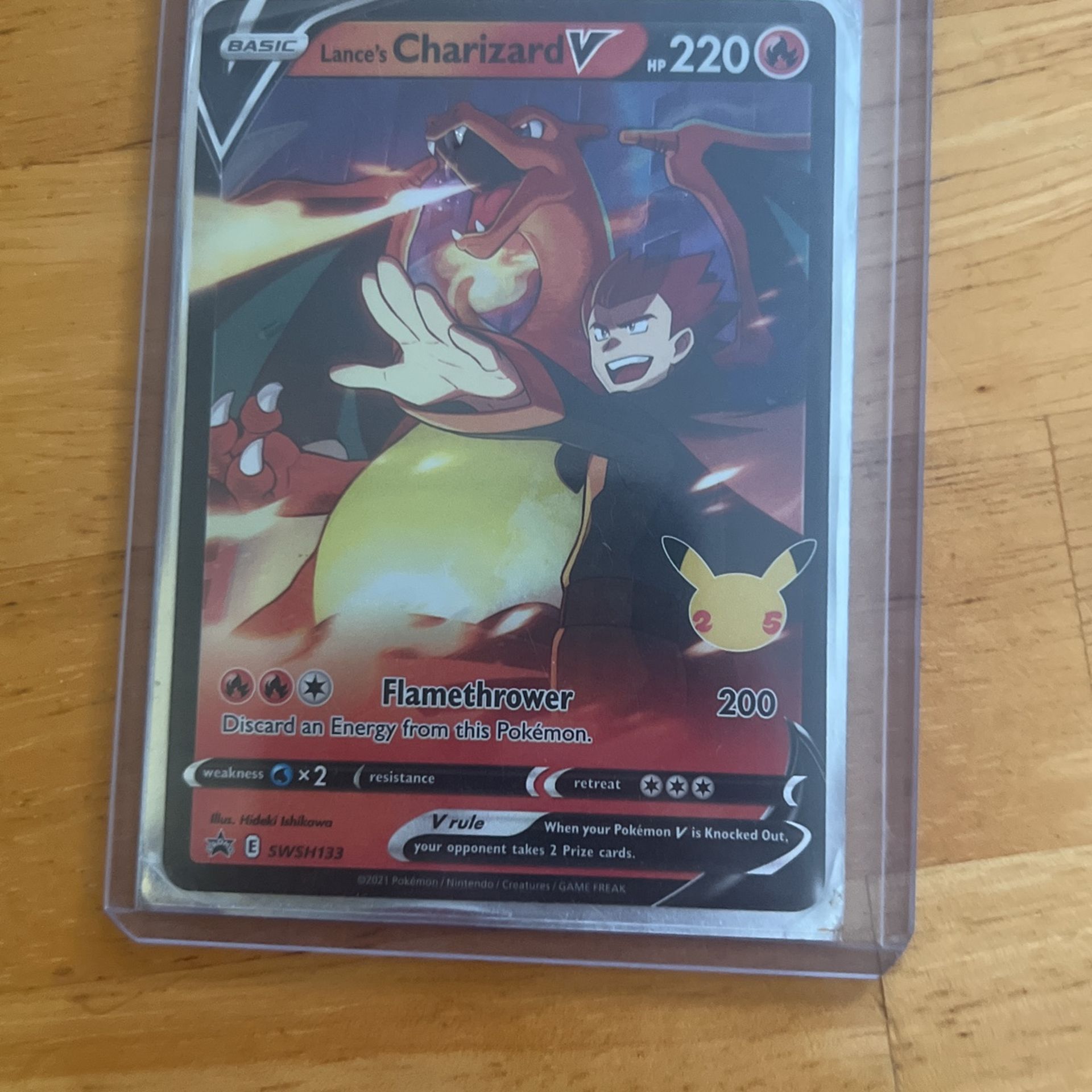Lance's Charizard V SWSH133 Celebrations 25th Anniversary Black Star Promo Mint