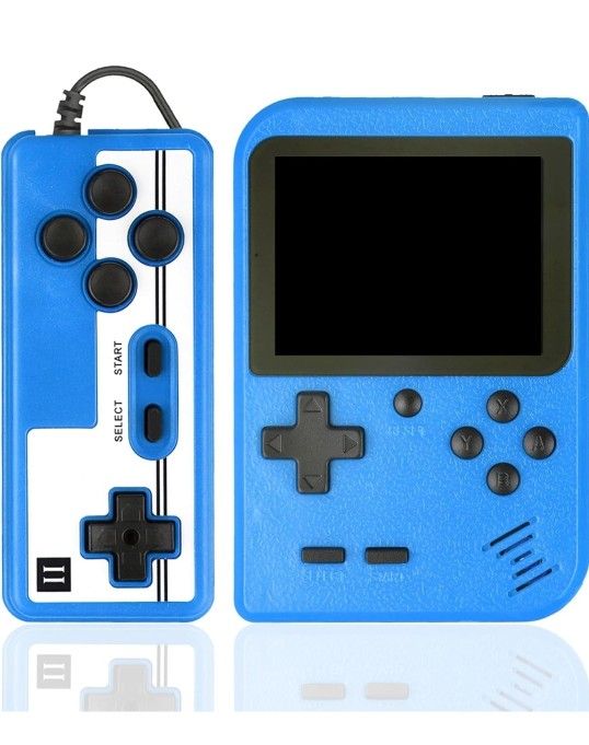 NEW! Portable Handheld Game Console Retro Video Game w/500 Classic Games, 3.0" Screen, Rechargeable Battery (Blue)