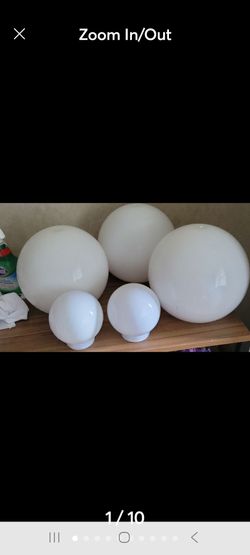 White Glass Globe Light Shades Set of 5