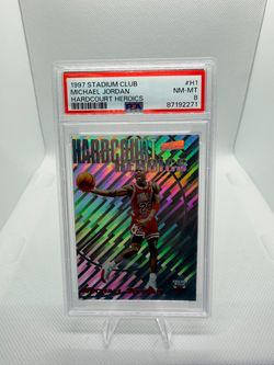 🔥🏀 PSA 8 1997 Stadium Club Hardcourt Heroics #H1 Michael Jordan