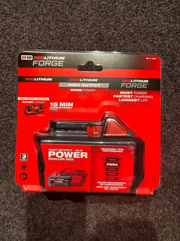 Title: NEW Milwaukee M18 REDLITHIUM FORGE 12.0 Battery & Supercharger