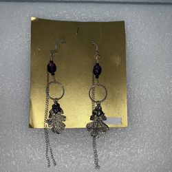 Handmade Sterling Silver Drop Earrings With Amethyst 
