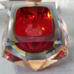 Red, yellow and blue Murano glass from the 60s Vintage