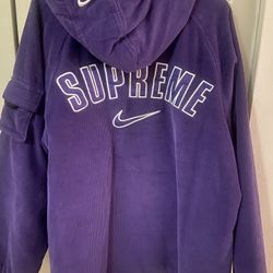 Nike x Supreme Arc Corduroy Hooded Jacket Size large NEW WITH TAGS