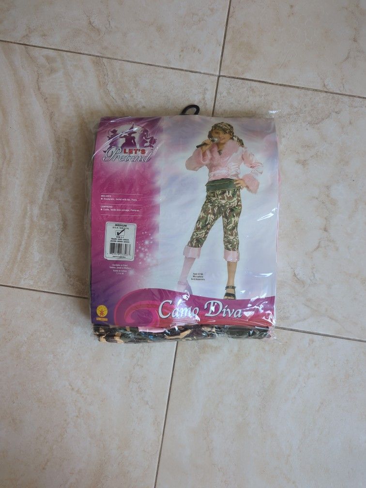 Camo Diva Child Halloween Costume Size M Brand New