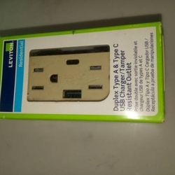 USB Charger/Tamper Resistant Outlet 
Ivory color
