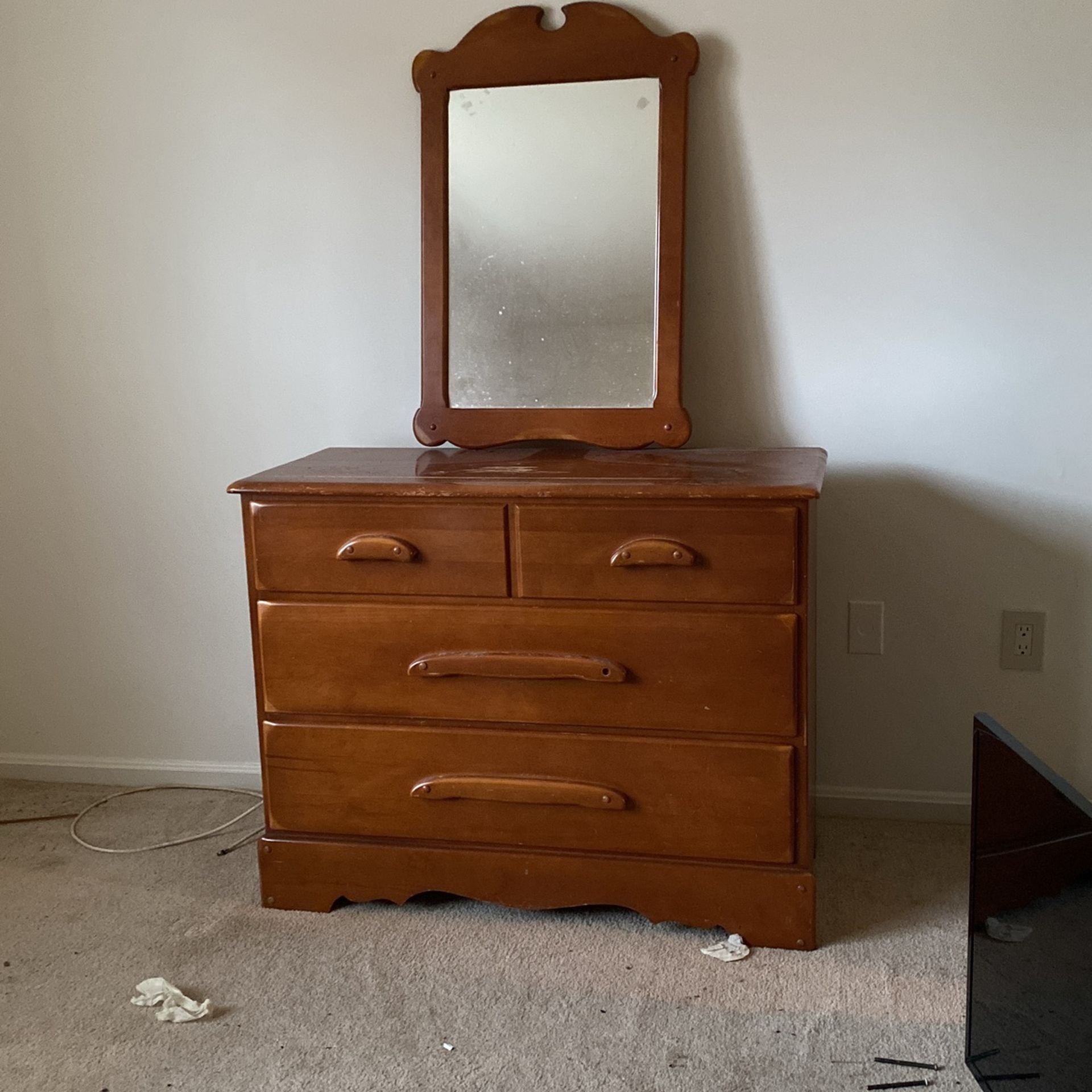 Wooden Drawer With Mirror