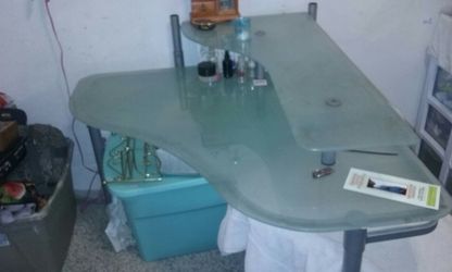 Glass desk