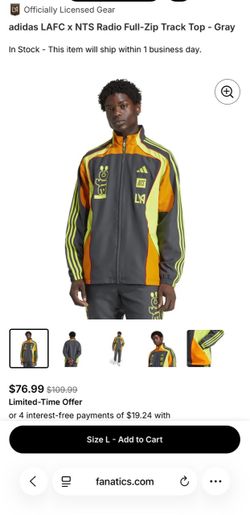 LAFC x NTS Radio adidas track jacket large