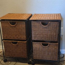 Wicker Storage With Drawers