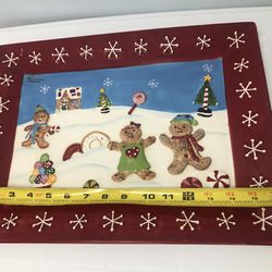 Christmas Decoration Plate Centerpiece Gingerbread 