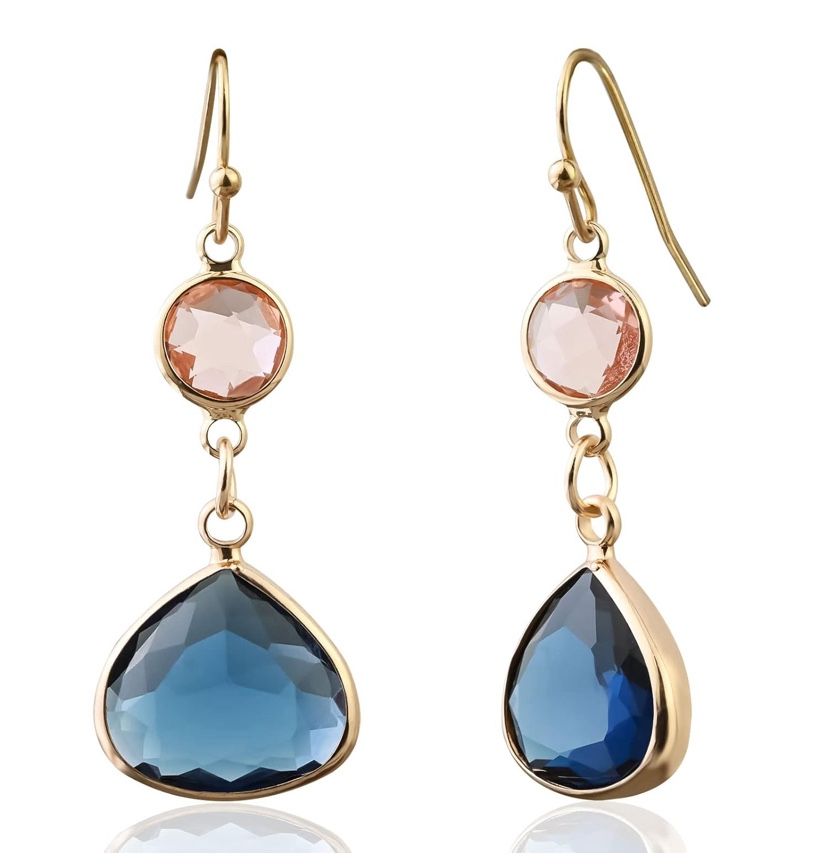 Sapphire Blue Earrings for Women Dangle Earrings Blue Topaz Earrings Handmade Aquamarine Earrings Drop Earrings for Women