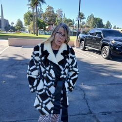 Mink Coat Sable Blonde Leather Trim