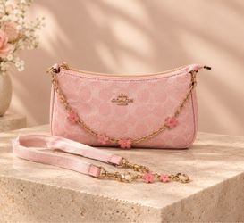 Coach Pink Signature Canvas Mini Shoulder Bag