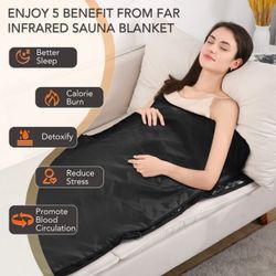 Infrared Sauna Blanket for Detoxification, Portable Remote Control Sauna Blanket for Home, 86-158℉, 20-60 Minutes Timer, 6 ft x 2.6 ft