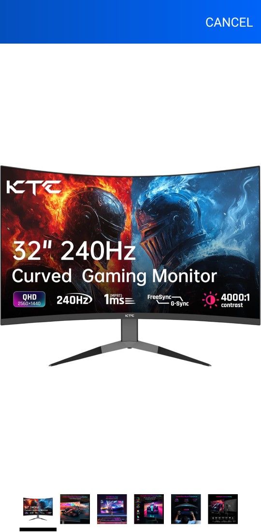 Brand New UNOPENED BOX 32in 240hz Curved Gaming Monitor 2k