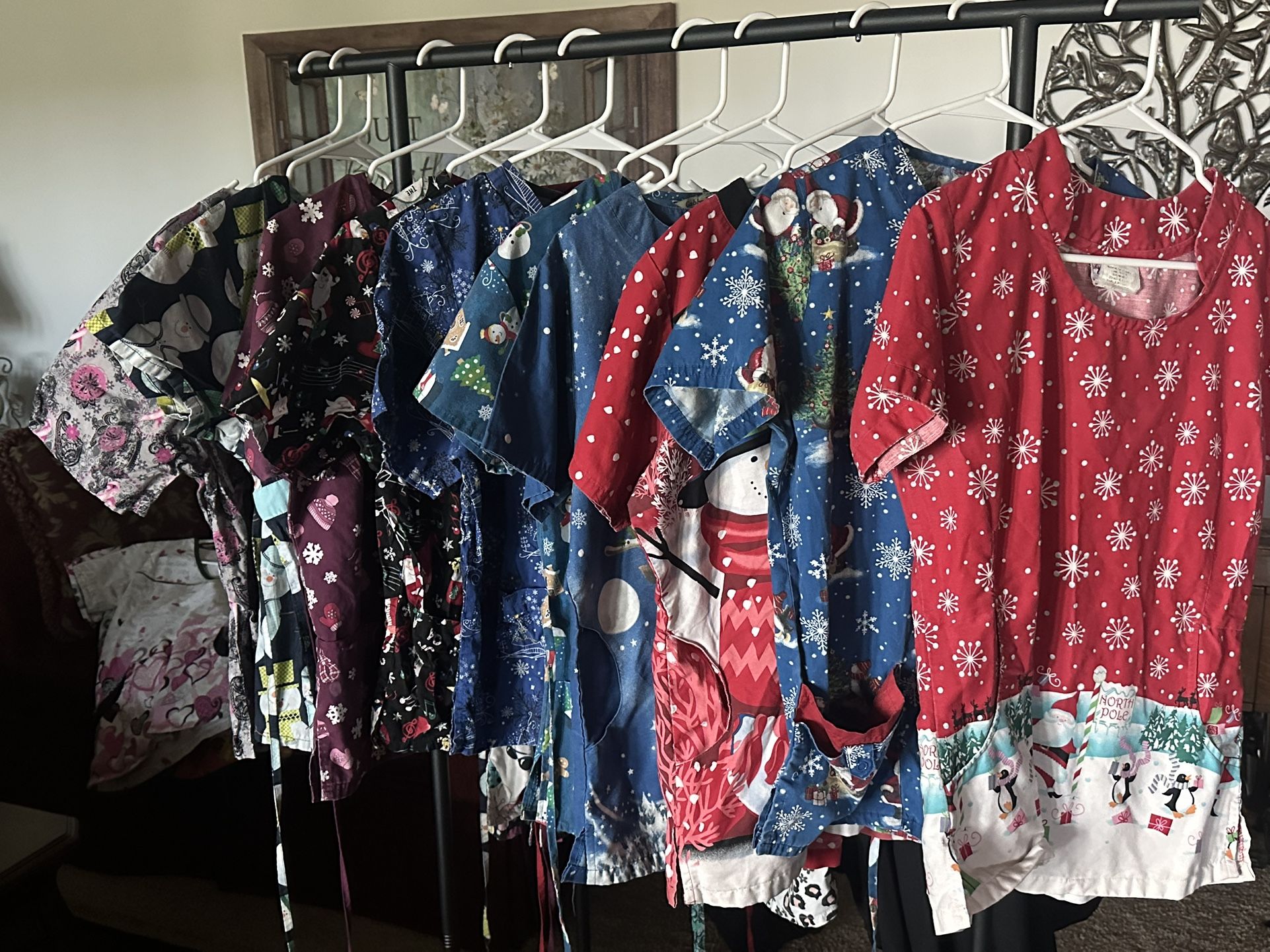 Christmas Scrub Tops Medium
