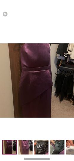 Black Halo Purple Strapless Sheath Dress
