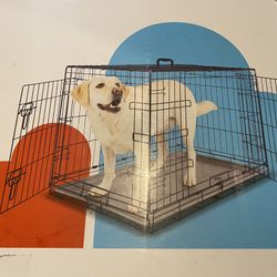 Dog Crate 36" Lx23Wx25”H Metal Wire Dog Cage Double Door Folding 