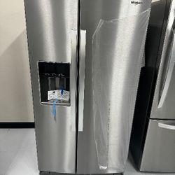 Refrigerator Staniless Steel NEW Whirlpool Side by Side 
