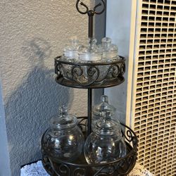 Princess House Set De 6 Especieros Y Base Meridian Giratoria. 