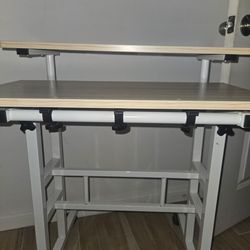 2 Tier Adjustable height mobile standing desk