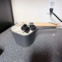 BBQ Mop Brush and Cast Iron Sauce Pot Set