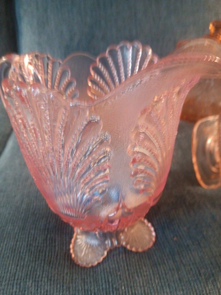 Pink Depression Glass.