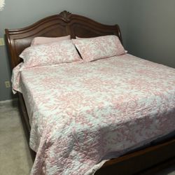 Solid Cherry King size bed Frame 