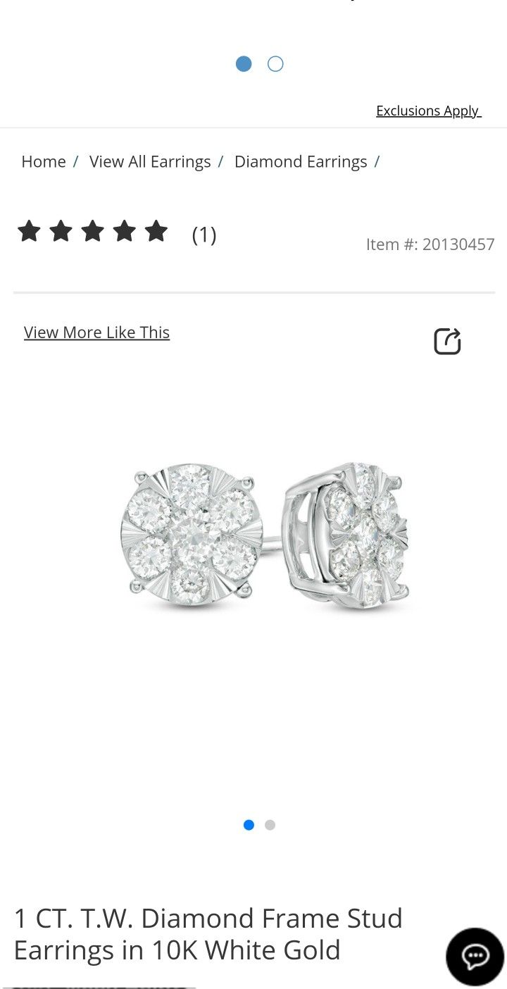 Zales 10K White Gold Diamond Earrings
