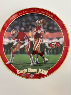 VTG- Bradford Exchange collector plate featuring Joe Montana titled "King of Comebacks"