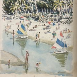 Naples Beach Art Work Water Color 