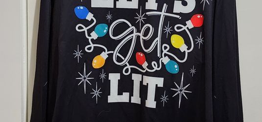 Let's get lit 1xl women's pajamas christmas