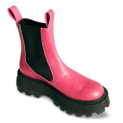 Simon Miller Round Toe Wedge Leather Combat Boots 