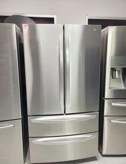 LG 4‑Door French Door Fridge – Stainless, Ice Maker, Clean