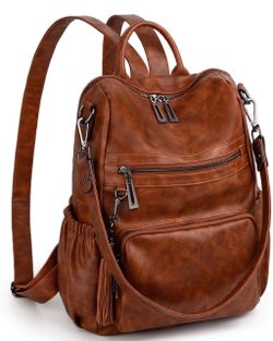Vegan leather backpack purse