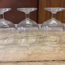 set of three brandy snifter glasses