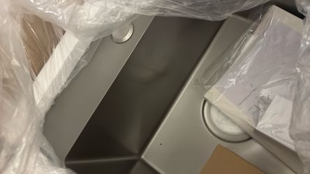 18 x 18 x 9” stainless steel top mount bar sink