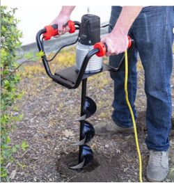 1500-Watt 1.6 HP Electric Earth Post Hole Digger with 6 in. Digging Auger Drill Bit in Black