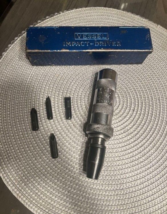 Vintage Impact Driver w/ Metal Case and 4 Bits