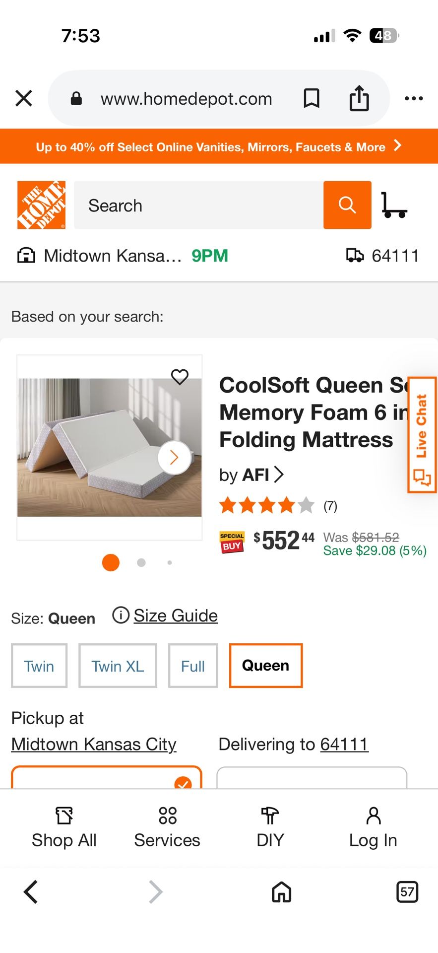 Brand new !!!- 🛏️ CoolSoft Queen Soft Memory Foam 6 in. Folding Mattress