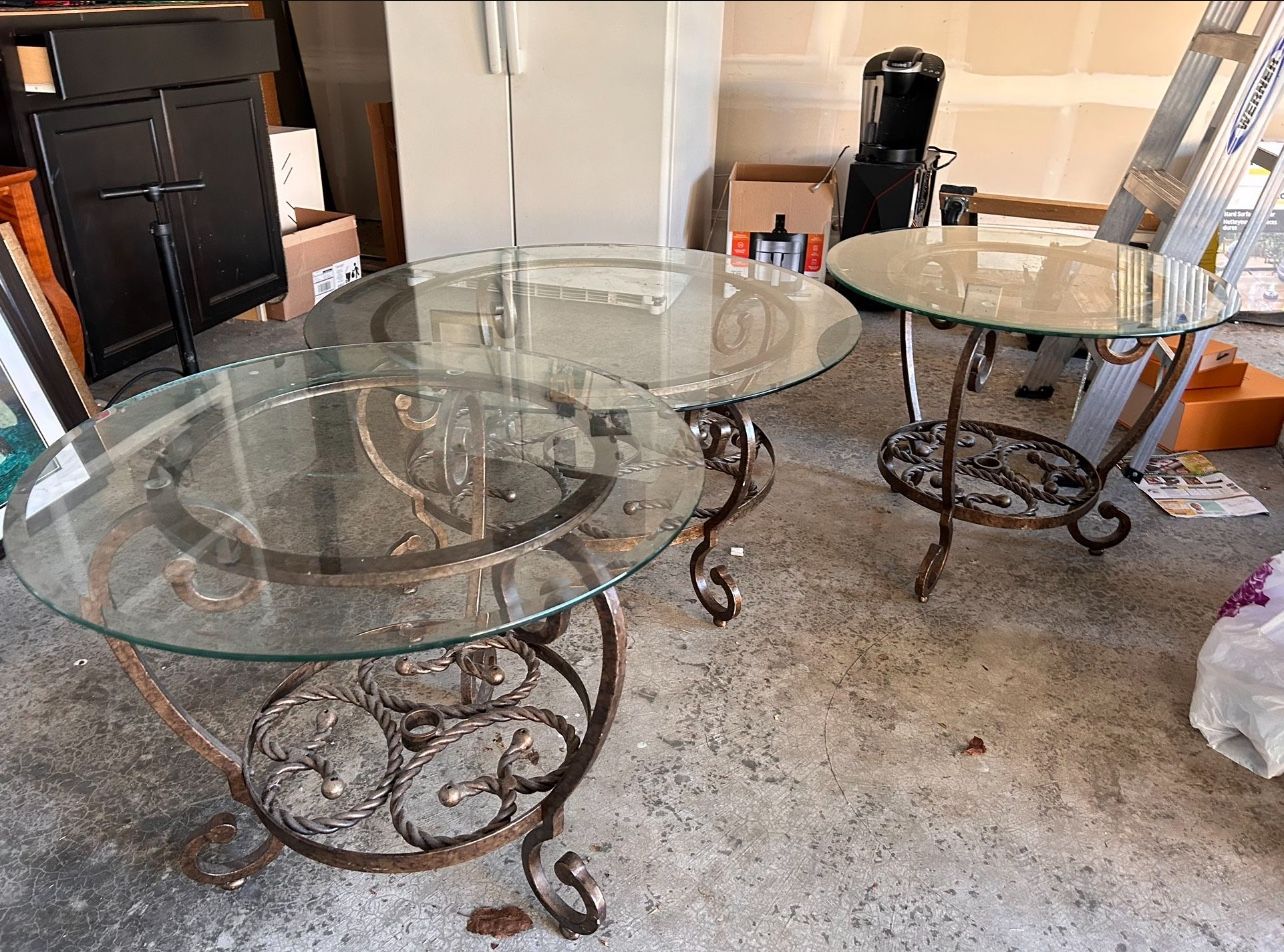 Glass Coffee Table Set