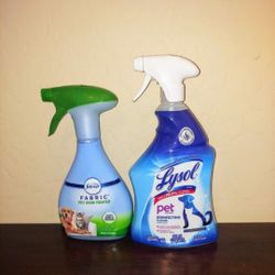 lysol Pet Disinfecting cleaning spray  & Febreze Pet Odor Spray 