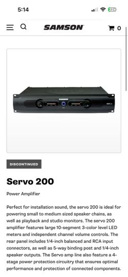 Original Samson Servo 200 Power Amplifier (Discontinued From Manufacturer)