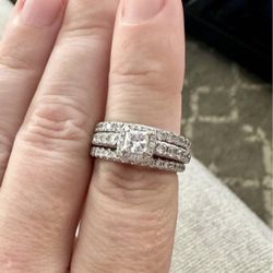 Tolkowsky Wedding Ring With 2 Bands 