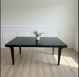 Dark Wood Rectangular Dining Table