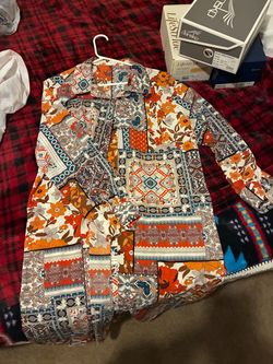 Boho Floral Patchwork Print Long Sleeve Shirt